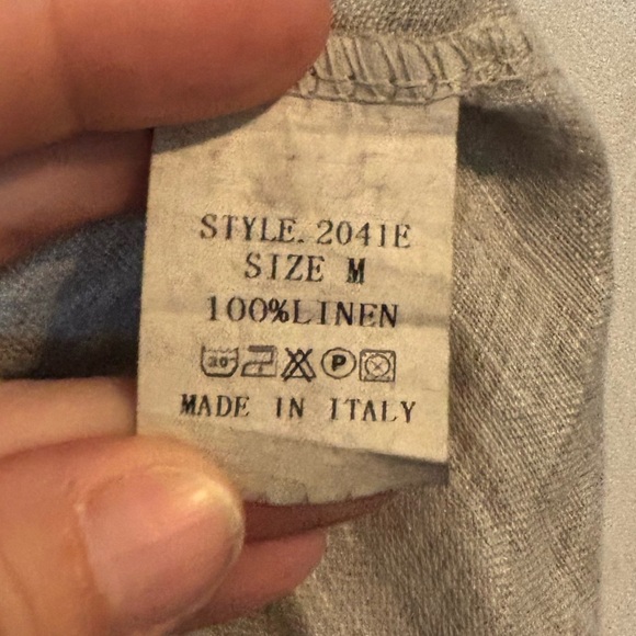 Tempo Paris | 100% Linen 3/4  Short sleeve | Made in Italy | M - Picture 4 of 6